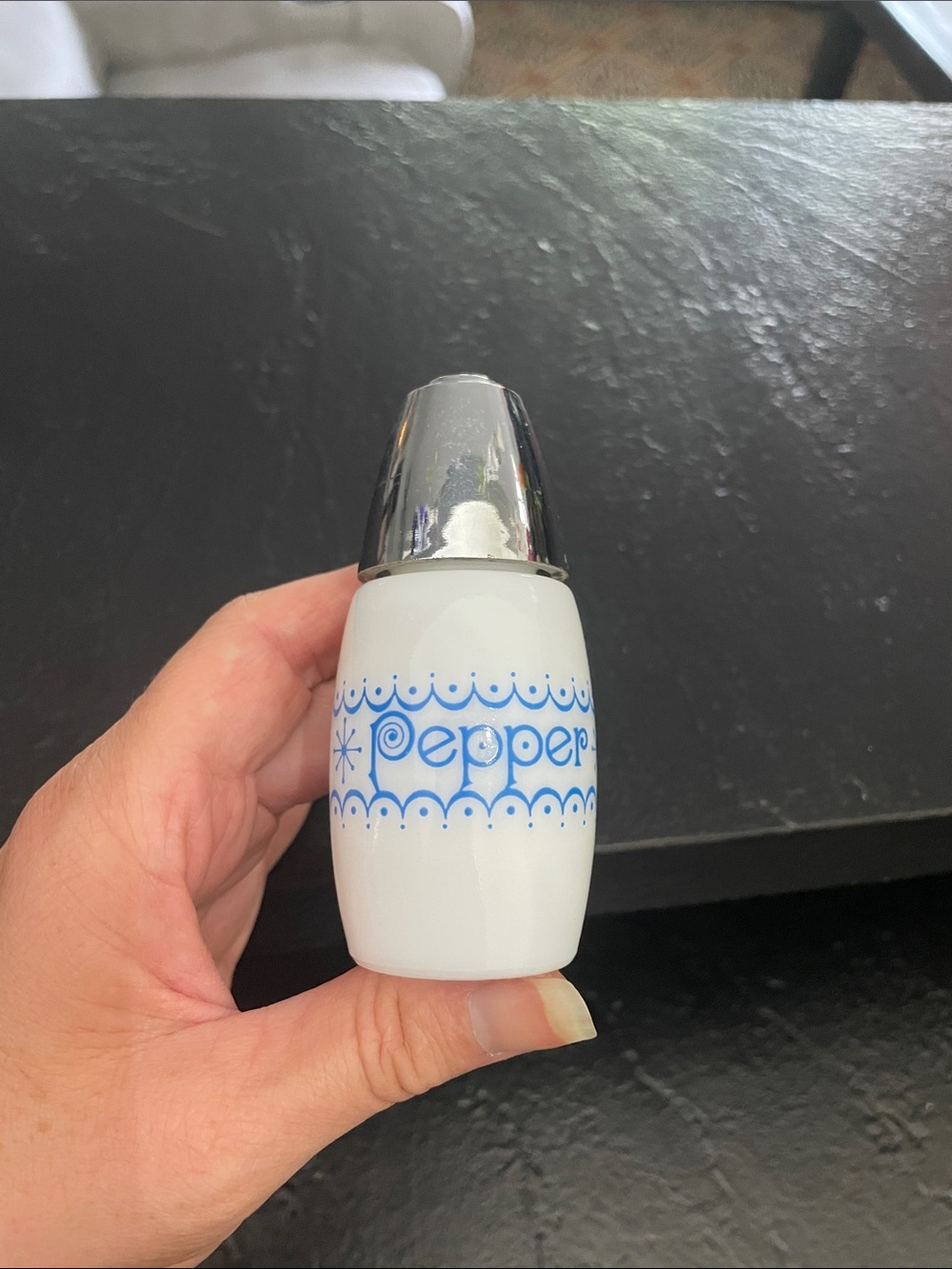 Gemco Pepper White and Blue Ceramic Pepper Shaker